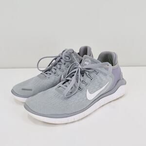 Nike Free RN 2018 Women's Running Shoes Wolf Grey White Size US 8